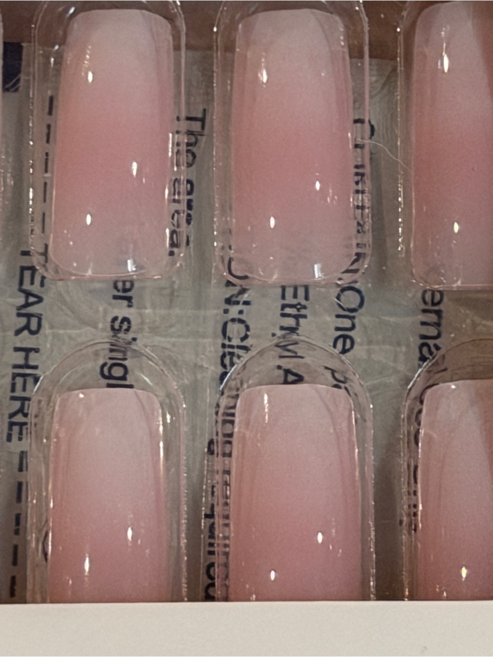 Pink Ombré Press On Nails Glossy Short Square Clean Girl Nail Set